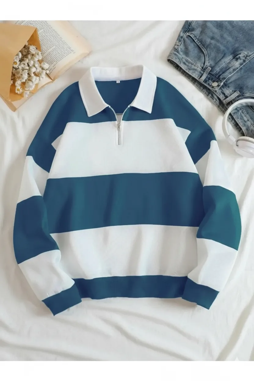 5 Parçalı Yarım Fermuarlı Kalın Sweat